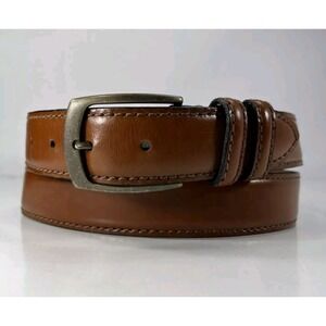 Joseph Abboud Brown Genuine Leather Dress Belt Made‎ In Italy Men's Size 44/110